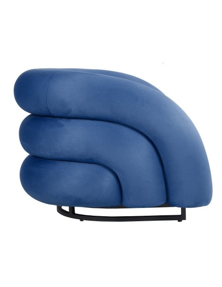 Sillón KARLOVY, tapizado velvet azul