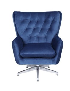 Sillón BÉCQUER, giratorio, regulable, tapizado velvet azul 2