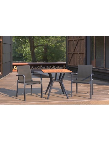 Sillón NEPTUNO, apilable, polipropileno y batyline antracita