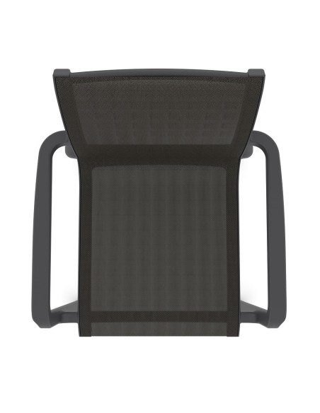 Sillón NEPTUNO, apilable, polipropileno y batyline antracita