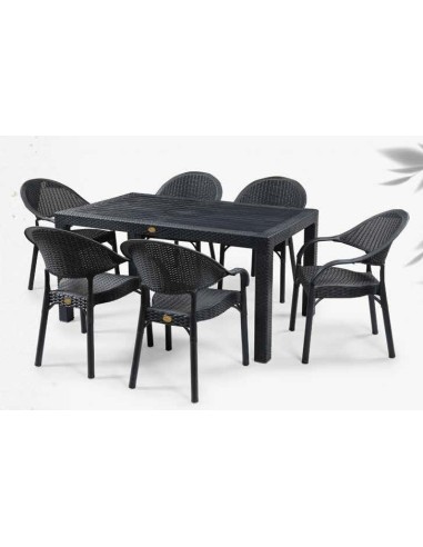 Sillón TORREMOLINOS, apilable, patas metálicas, polipropileno antracita