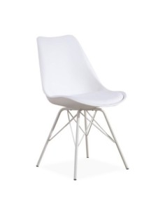 Silla BELLA NEW BBB, base blanca, carcasa y cojín blanco