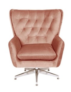 Sillón BÉCQUER, giratorio, regulable, tapizado velvet rosa