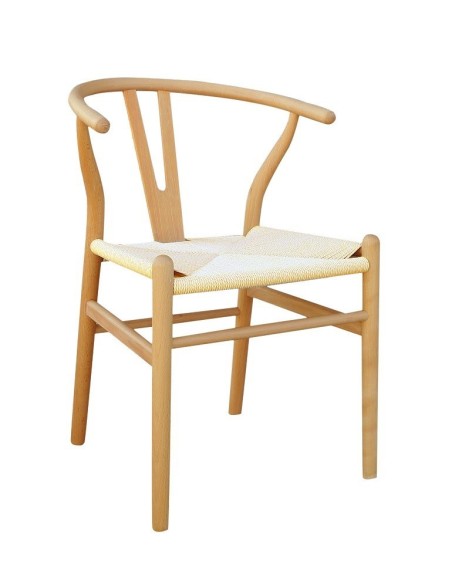 Silla WISH, madera de haya, natural, fibra trenzada