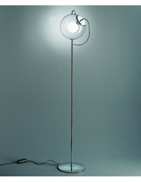 Lámpara MAGA, pie salón, tulipa cristal