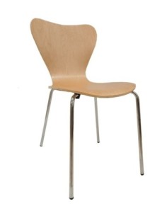 Silla JACOBO, apilable, cromada, acabado natural 2