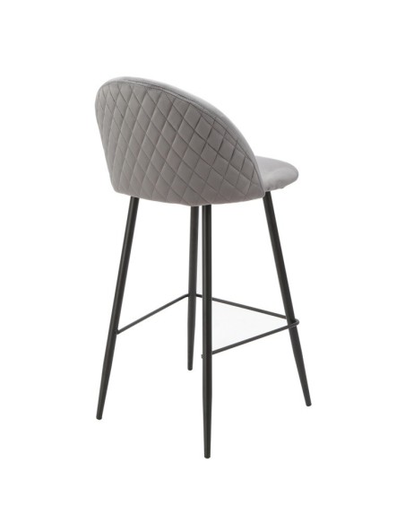 Taburete MAGDA NEW, metal, tapizado velvet gris