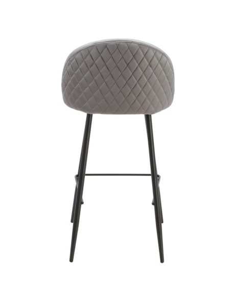 Taburete MAGDA NEW, metal, tapizado velvet gris