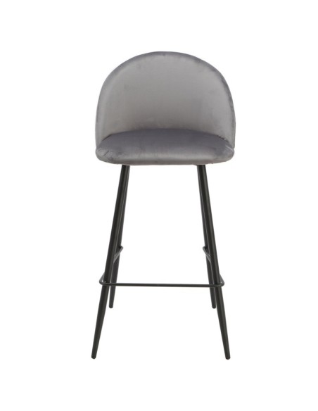 Taburete MAGDA NEW, metal, tapizado velvet gris