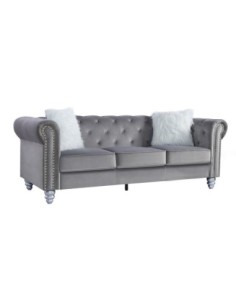 Sofá CHESTER STYLE, 3 plazas, tapizado velvet gris 27