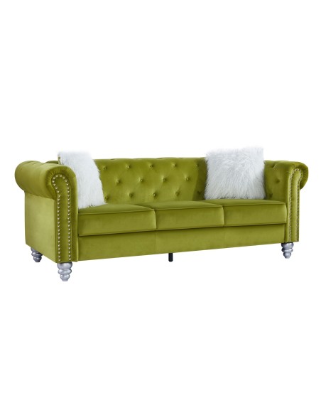 Sofá CHESTER STYLE, 3 plazas, tapizado velvet verde 38