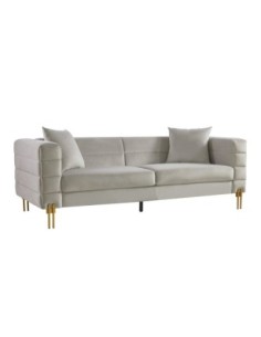Sofá LARIOS, 3 plazas, tejido velvet gris claro 25