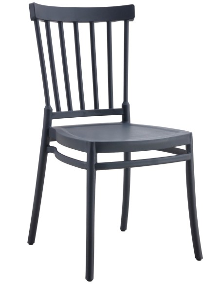 Silla MILOS NEW, apilable, tratamiento anti UV, polipropileno antracita
