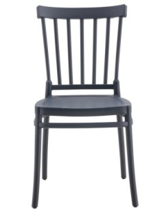 Silla MILOS NEW, apilable, tratamiento anti UV, polipropileno antracita 2