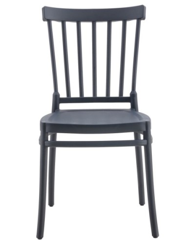 Silla MILOS NEW, apilable, tratamiento anti UV, polipropileno antracita
