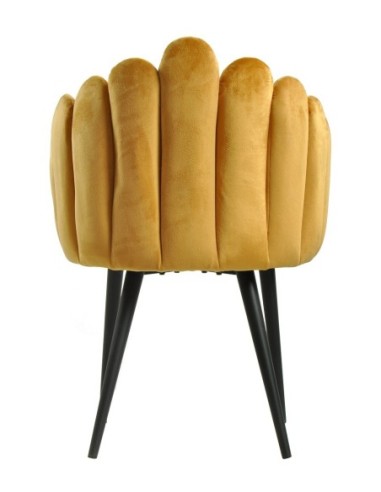 Sillón DEVIN, metal, tapizado velvet amarillo