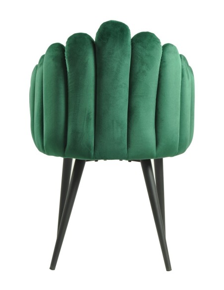 Sillón DEVIN, metal, tapizado velvet verde oscuro