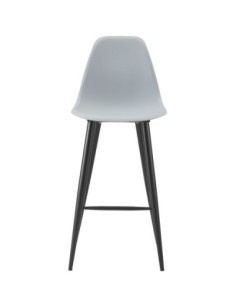 Taburete CLUNY, metal epoxi negro, polipropileno gris 2