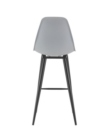 Taburete CLUNY, metal epoxi negro, polipropileno gris