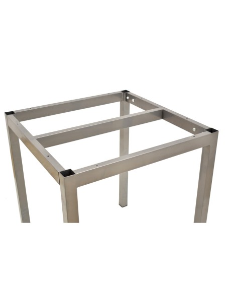 Base de mesa LIRIO, metal, gris plata, 65 x 65 cms, altura 72 cms, para tableros de 70 x 70 cms