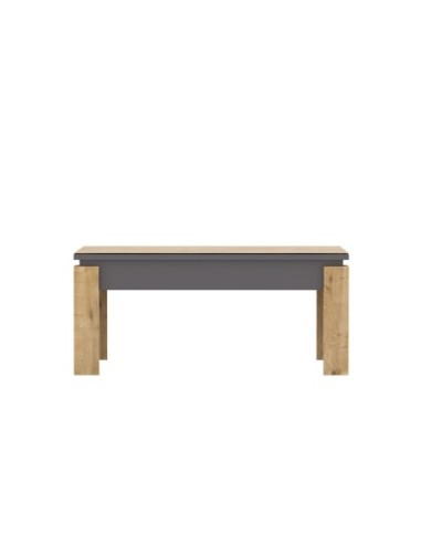 Mesa baja PHILIPPA, biIaminado roble con gris oscuro, 90 cms.