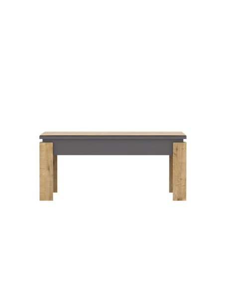 Mesa baja PHILIPPA, biIaminado roble con gris oscuro, 90 cms.