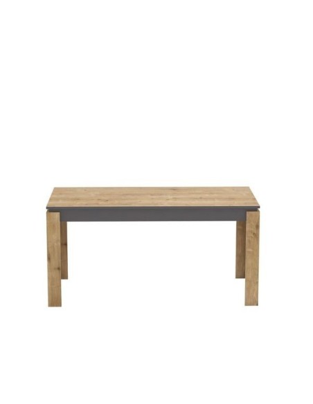Mesa de comedor PHILIPPA, biIaminado roble con gris oscuro, 160 x 80 cms.