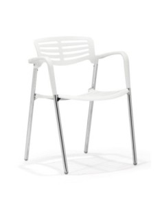 Sillón ALBENIZ, cromado, polipropileno blanco 2
