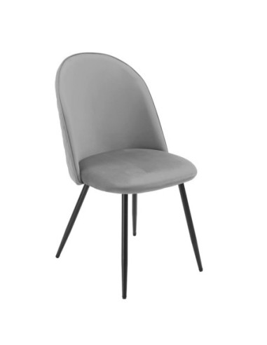 Silla MAGDA NEW, metal, tapizado velvet gris