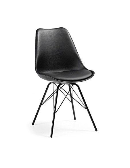 Silla BELLA NEW (SU), base negra, carcasa y cojín negro