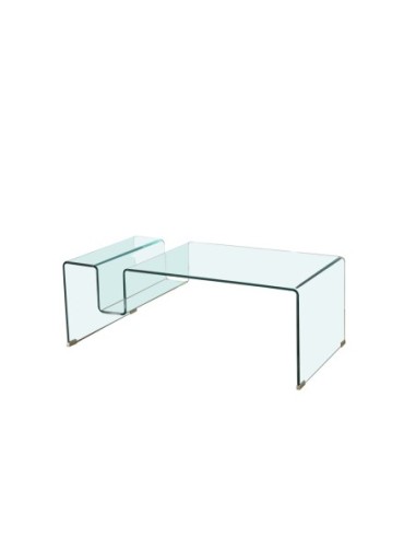 Mesa HARBOR, baja, cristal curvado, 120x60 cms