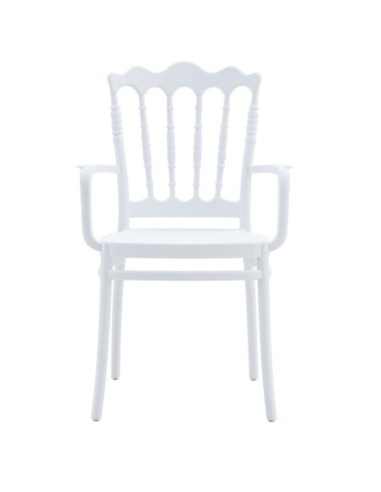 Sillón WEDDING, apilable, polipropileno blanco