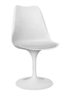 Silla TUL MT, metal, polipropileno blanco, cojín blanco