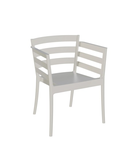 Sillón SALERNO, apilable, polipropileno gris pálido