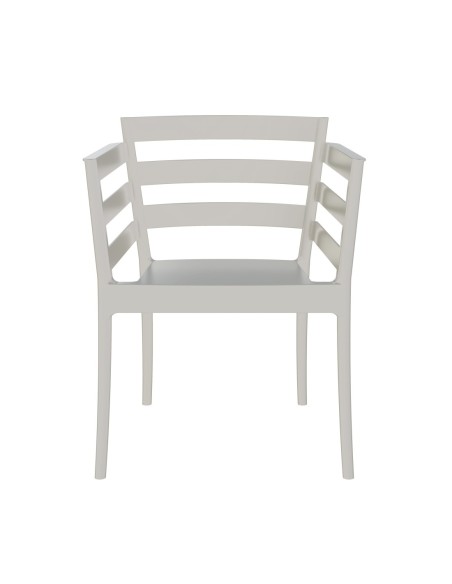 Sillón SALERNO, apilable, polipropileno gris pálido