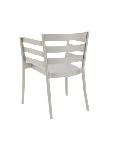 Sillón SALERNO, apilable, polipropileno gris pálido