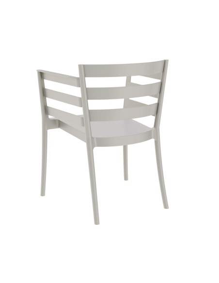 Sillón SALERNO, apilable, polipropileno gris pálido
