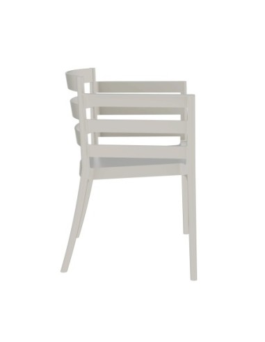 Sillón SALERNO, apilable, polipropileno gris pálido