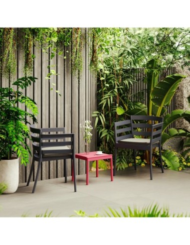 Sillón SALERNO, apilable, polipropileno gris pálido