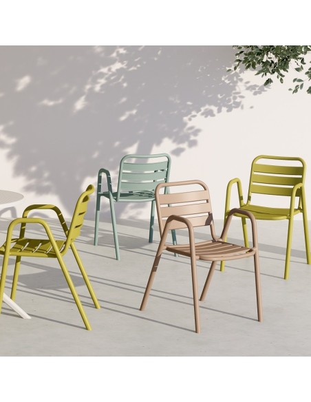 Sillón TROPICANA, apilable, polipropileno gris pálido