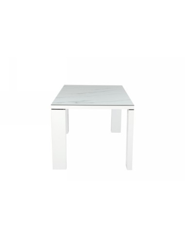 Mesa ROYAL, lacada blanca, cristal ceramico, 150 x 90 cms