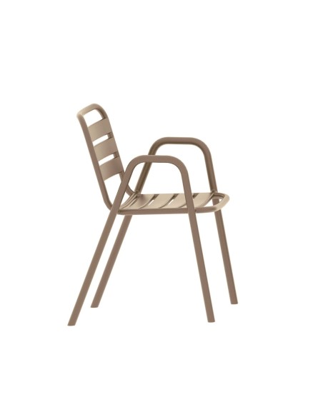 Sillón TROPICANA, apilable, polipropileno marrón light