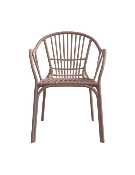 Sillón AMALFI, apilable, polipropileno marrón light