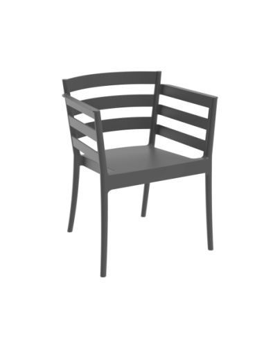 Sillón SALERNO, apilable, polipropileno antracita