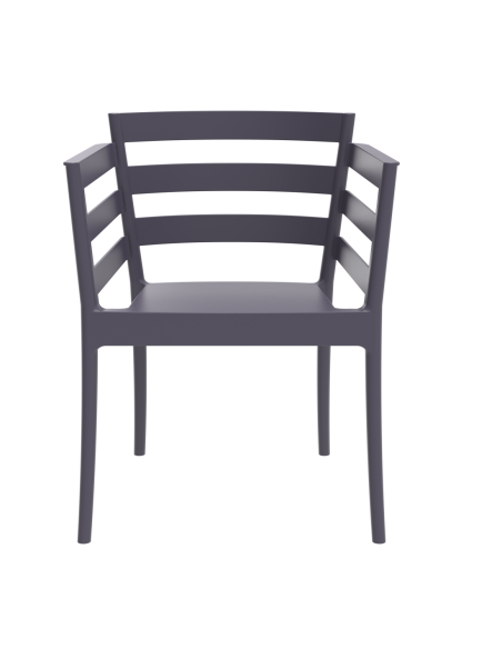 Sillón SALERNO, apilable, polipropileno antracita