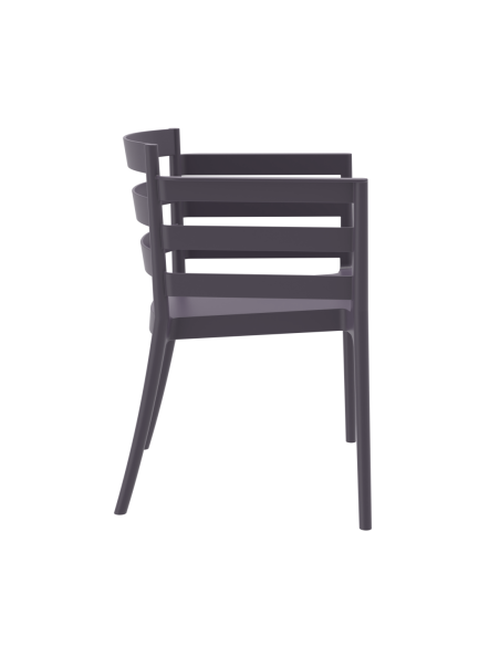 Sillón SALERNO, apilable, polipropileno antracita