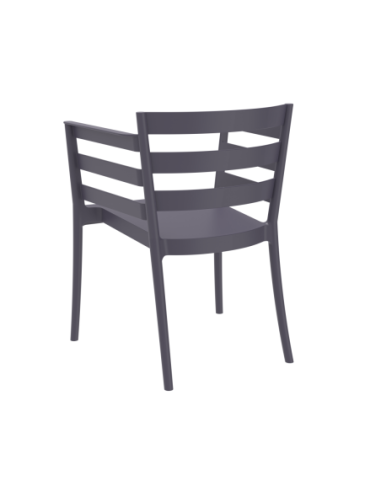 Sillón SALERNO, apilable, polipropileno antracita