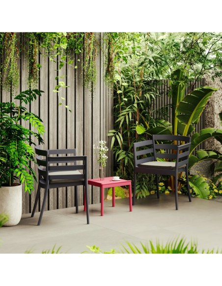 Sillón SALERNO, apilable, polipropileno antracita