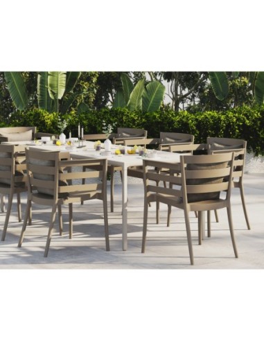 Sillón SALERNO, apilable, polipropileno marrón light