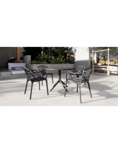 Sillón AMALFI, apilable, polipropileno antracita